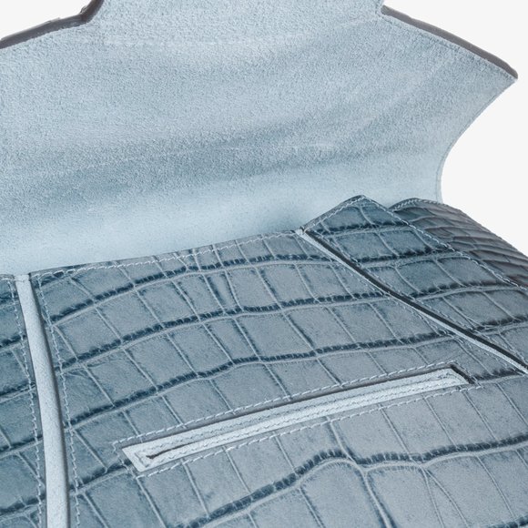 Givenchy Aqua Blue Crocodile Embossed Leather Antigona Clutch - Picture 7 of 10